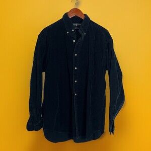 Ralph Lauren Blaire Corduroy Button Down Shirt Red Pony Logo Men Sz L